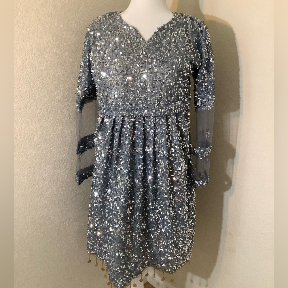3pc sparkly sequin pakistani dress set